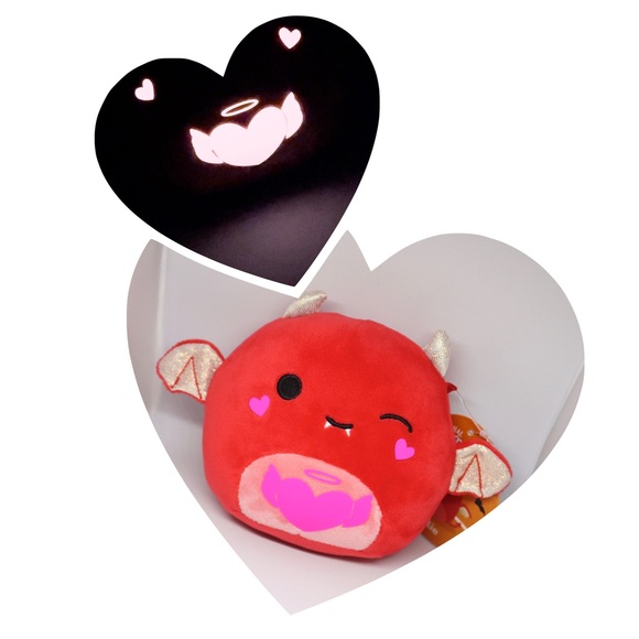 Custom Glow in the Dark Valentine’s Karlie Devil Bat Squishmallow Toy - Picture 7 of 8